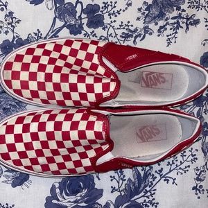 Vans - Red & White Checkerboard Slip-on Shoe - Women's Size 11